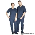 Bluza medyczna damsko-męska granatowa z krótkim rękawem - FENIKS