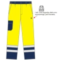 Ostrzegawcze Spodnie Robocze do pasa Hi-Vis EN ISO 20471 - kolor żółty