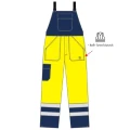 Ostrzegawcze Spodnie Robocze ogrodniczki Hi-Vis EN ISO 20471 - kolor żółty