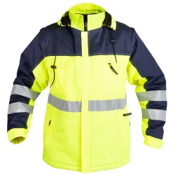 Kurtka długa Hi-Vis zółto-granatowa odpinane rękawy