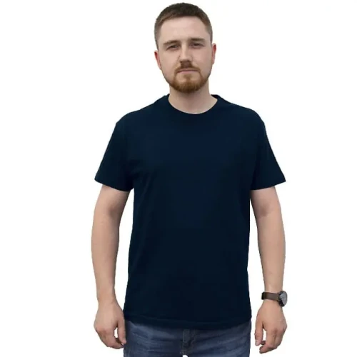 Koszulka T-shirt bawełniana - kolor granatowy