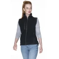 Kamizelka polarowa damska - kolor czarny