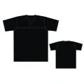 Bluza w serek z krótkim rękawem w kolorze czarnym - 3494-060-4010, przód i tył