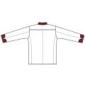 Bluza kucharska 3634 kontrast bordowy - widok z tyłu