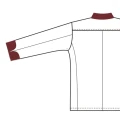 Bluza kucharska 3634 kontrast bordowy - widok z tyłu