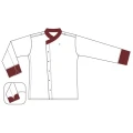 Bluza kucharska 3634 kontrast bordowy - widok z przodu