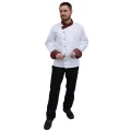 Bluza kucharska 3634 kontrast bordowy