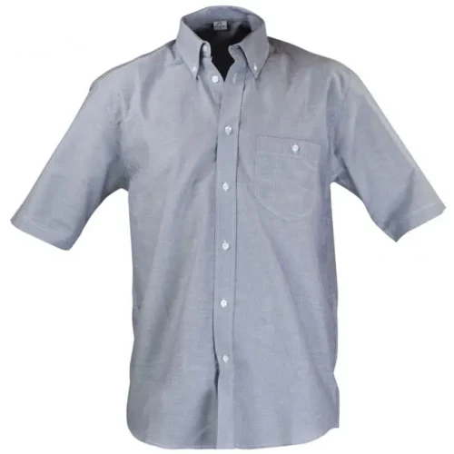 Koszula męska z krótkim rękawem - kolor popielaty - widok z przodu