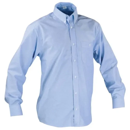 Koszula męska z długim rękawem - kolor błękitny - widok z przodu