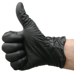 Rękawice nitrylowe ochronne ideall ® GRIP+ (black) czarne - 50 sztuk