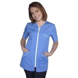 Bluza uniwersalna damska błękitna z krótkim rękawem na zamek