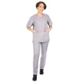 Popielata bluza medyczna z krótkim rękawem + spodnie medyczne popielate