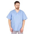 Błękitna bluza medyczna z krótkim rękawem