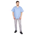 Błękitna bluza medyczna z krótkim rękawem
