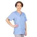 Błękitna bluza medyczna z krótkim rękawem