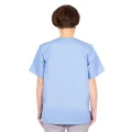 Błękitna bluza medyczna z krótkim rękawem - widok z tyłu
