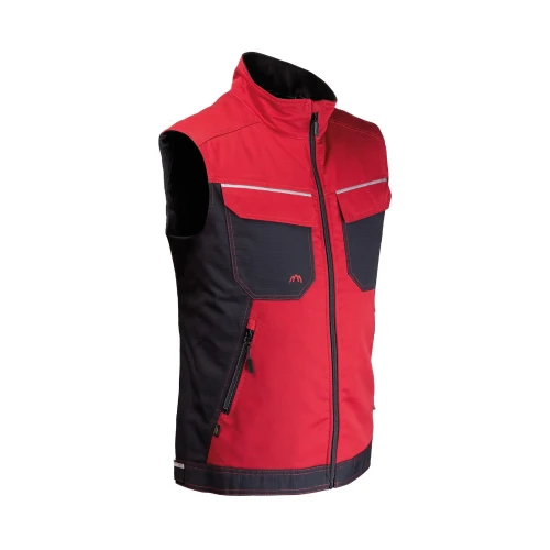 Kamizelka ocieplana 2506 - kolor bordowo - czarny - widok z boku