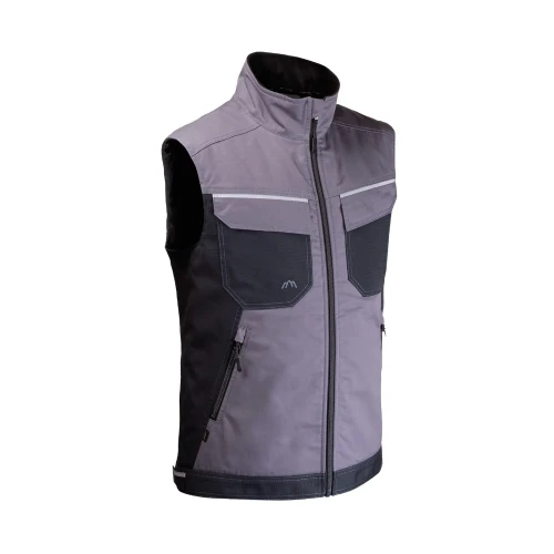 Kamizelka ocieplana 2506 - kolor popielato - czarny - widok z boku