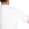 Bluza kucharska z krótkim rękawem biała czerwone lamówki