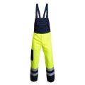 Ostrzegawcze Spodnie Robocze ogrodniczki Hi-Vis EN ISO 20471 - kolor żółty - widok z przodu