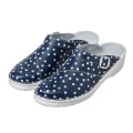 Damskie kolorowe obuwie profilaktyczne - groszki granat