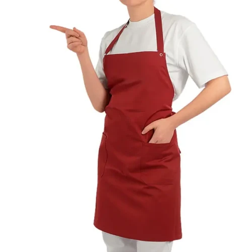 Fartuch kuchenny przedni z kieszeniami - kolor bordowy