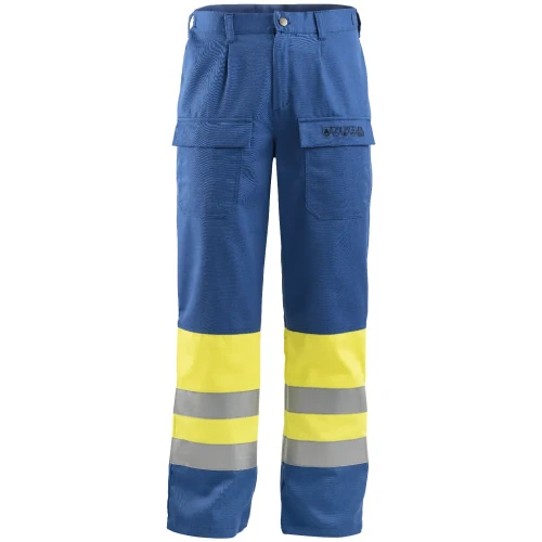 Spodnie do pasa Multiochronne Hi-Vis - kolor niebieski CE EN ISO 13688 EN ISO 11611 EN ISO 11612 EN 13034 EN 1149-5 EN ISO 20471