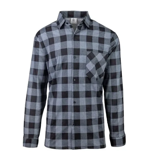 Koszula Flanelowa Robocza - szaro-czarna