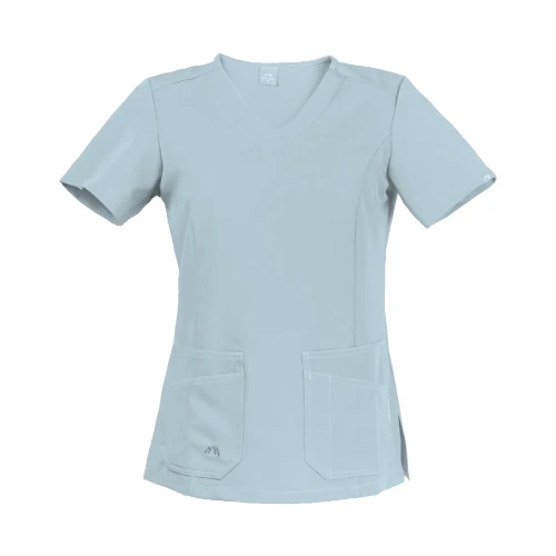 Bluza medyczna damska z krótkim rękawem - kolor błękitny