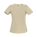 Scrubs bluza medyczna damska z krótkim rękawem - kolor beżowy