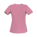 Scrubs bluza medyczna damska z krótkim rękawem - kolor ciemny róż