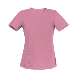 Scrubs bluza medyczna damska z krótkim rękawem - kolor ciemny róż