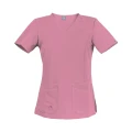 Scrubs bluza medyczna damska z krótkim rękawem - kolor ciemny róż