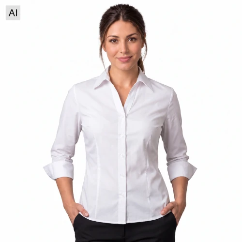 Koszula kelnerska Soft Biała - rękaw 3/4