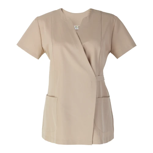 Scrubs bluza medyczna damska wiązana - kolor beżowy