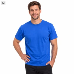 Koszulka T-shirt bawełniana - kolor niebieski