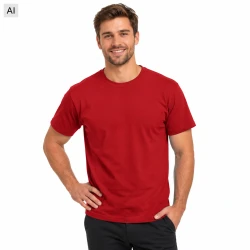 Koszulka T-shirt bawełniana - kolor czerwony