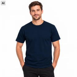Koszulka T-shirt bawełniana - kolor granatowy