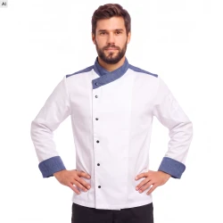 Bluza kucharska 3645 kontrast jeans