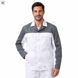 Bluza robocza do pasa WORK - kolor biały
