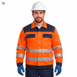 Ostrzegawcza Bluza Robocza o wysokiej widzialności High Visibility - pomarańczowa