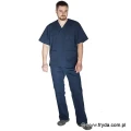 Bluza medyczna damsko-męska granatowa z krótkim rękawem - FENIKS