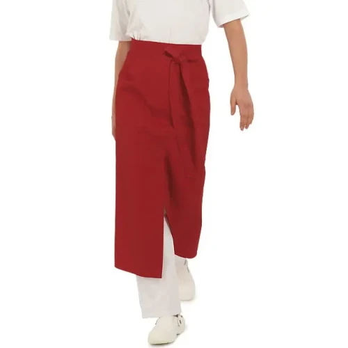 Zapaska kelnerska 90 cm z kieszenią i rozcięciem - kolor bordowy