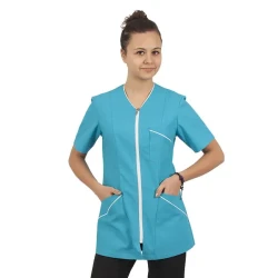 Taliowana bluza uniwersalna turkusowa damska z krótkim rękawem 