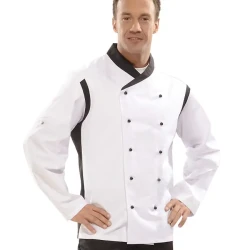Bluza kucharska 3773 biało-czarna