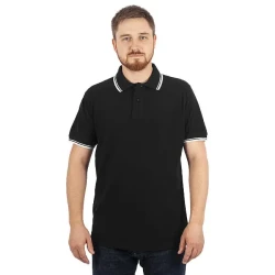 Koszulka Polo męska - kolor czarny z kontrastem