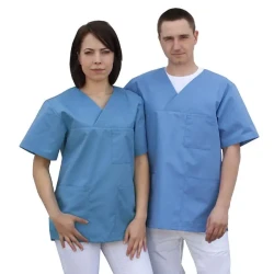 Bluza w serek - błękitna