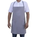 Fartuch kucharski przedni z kieszeniami - kolor popielaty
