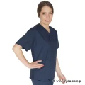 Bluza medyczna damsko-męska granatowa z krótkim rękawem - FENIKS
