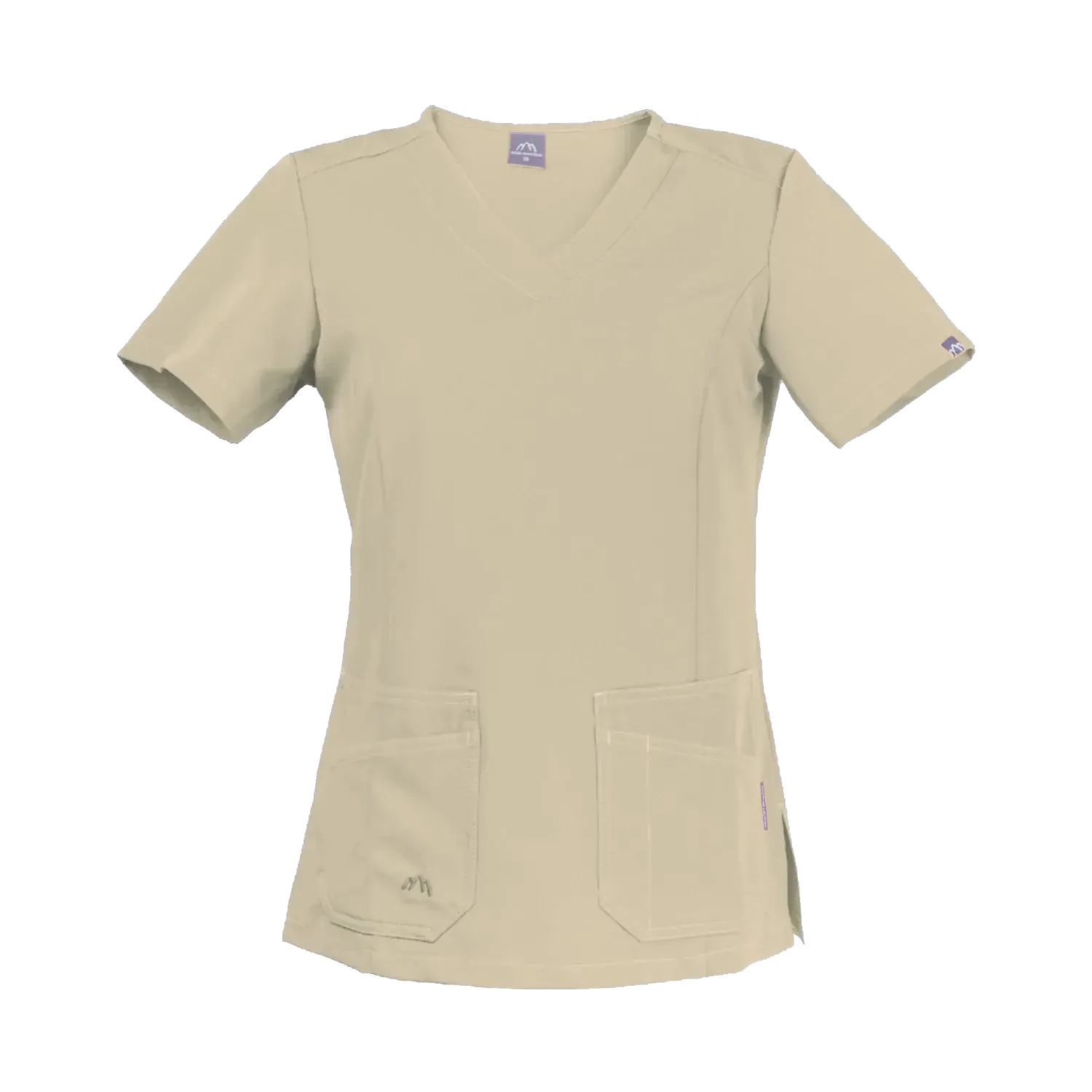 Bluza medyczna damska z krótkim rękawem - kolor beżowy